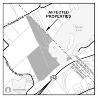 Rezoning area-border Sawler Lake to the Lakeside Zone