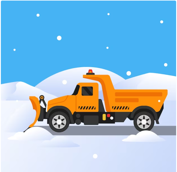 Truck plowing snow