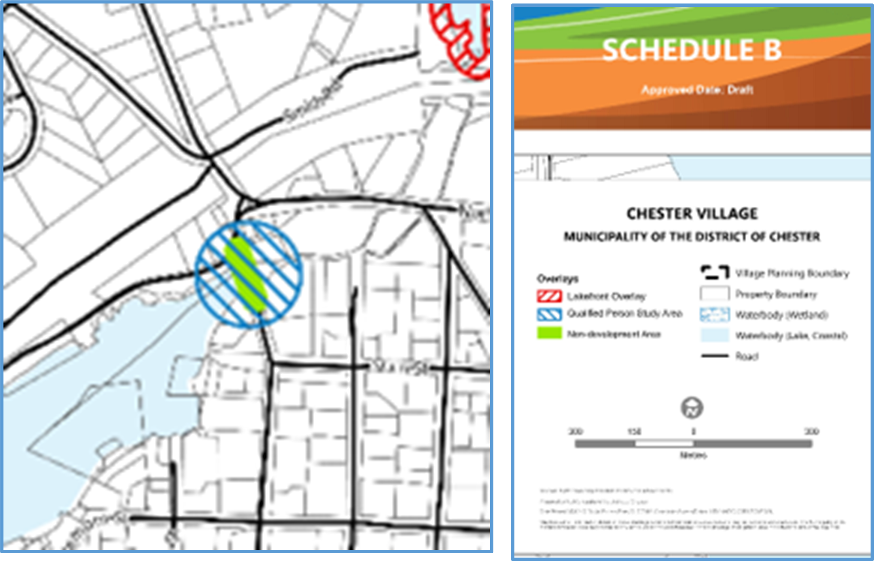 Map of affected area and graphic reference to Land Use By-Law