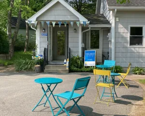 Indoor seating with outdoor seating available in the warmer months.