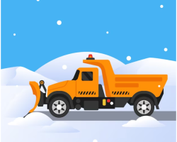 Truck plowing snow